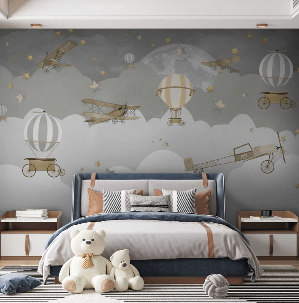 Balloons above grey clouds — interior 2