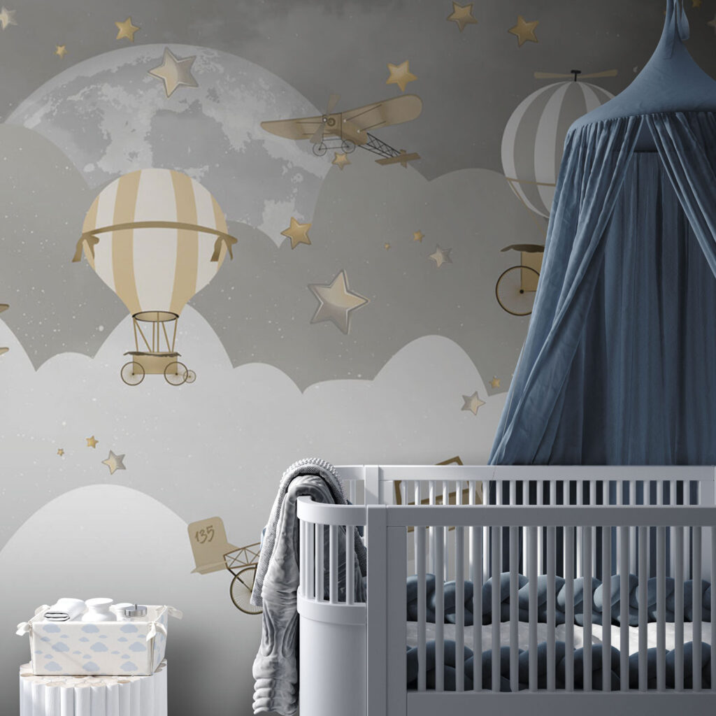 Balloons above grey clouds — interior 3