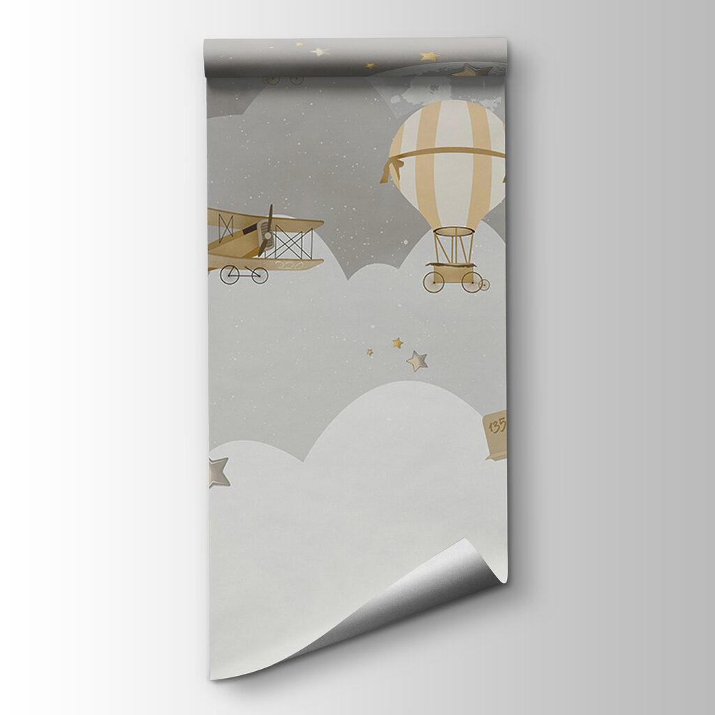 Balloons above grey clouds — product view