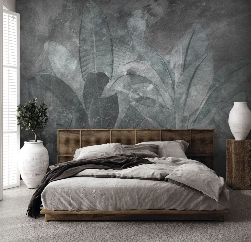 Weathered wall, pale leaves — interior 2