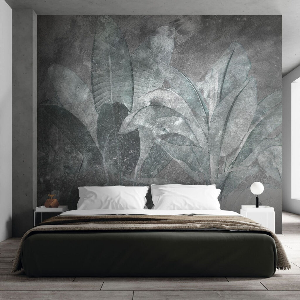 Weathered wall, pale leaves — interior 3