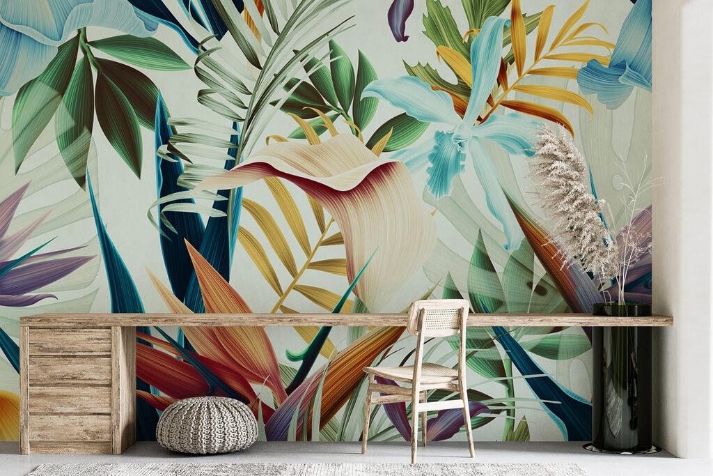 Paradise flowers, blue leaves — interior 6