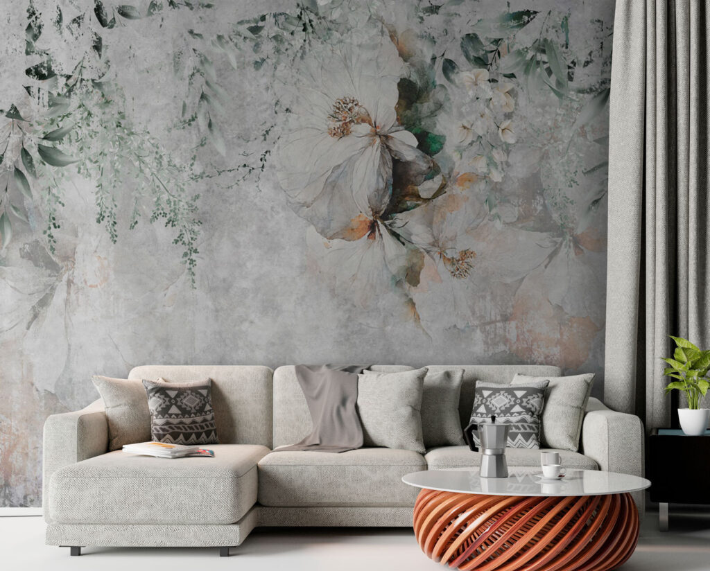 Flowers fade into paint — interior 3