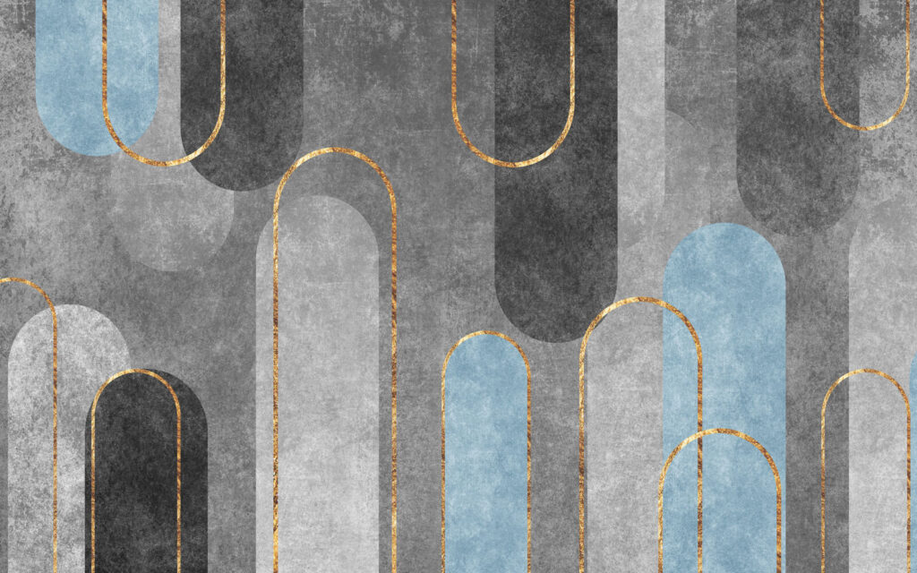 Grey arches, gold edges — full design