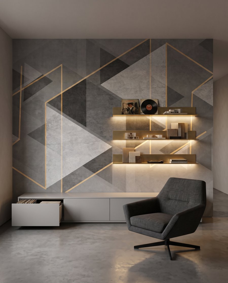 Outlined Geometry in an interior