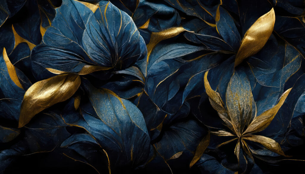 Dark blooms on black — full design