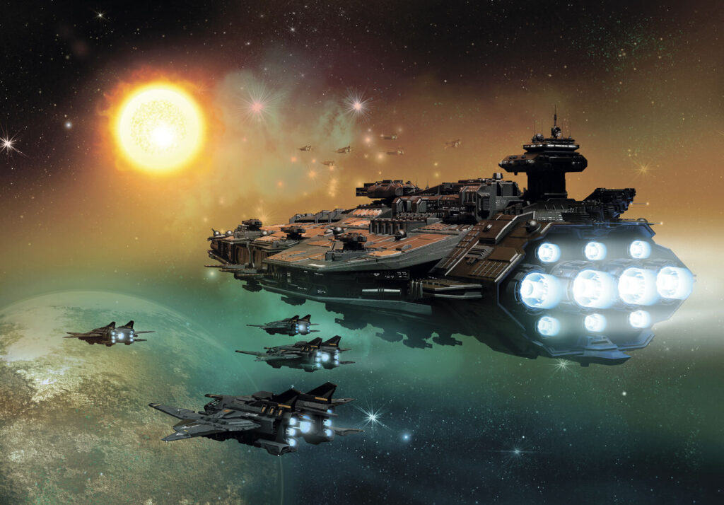Spaceships by the sun — full design