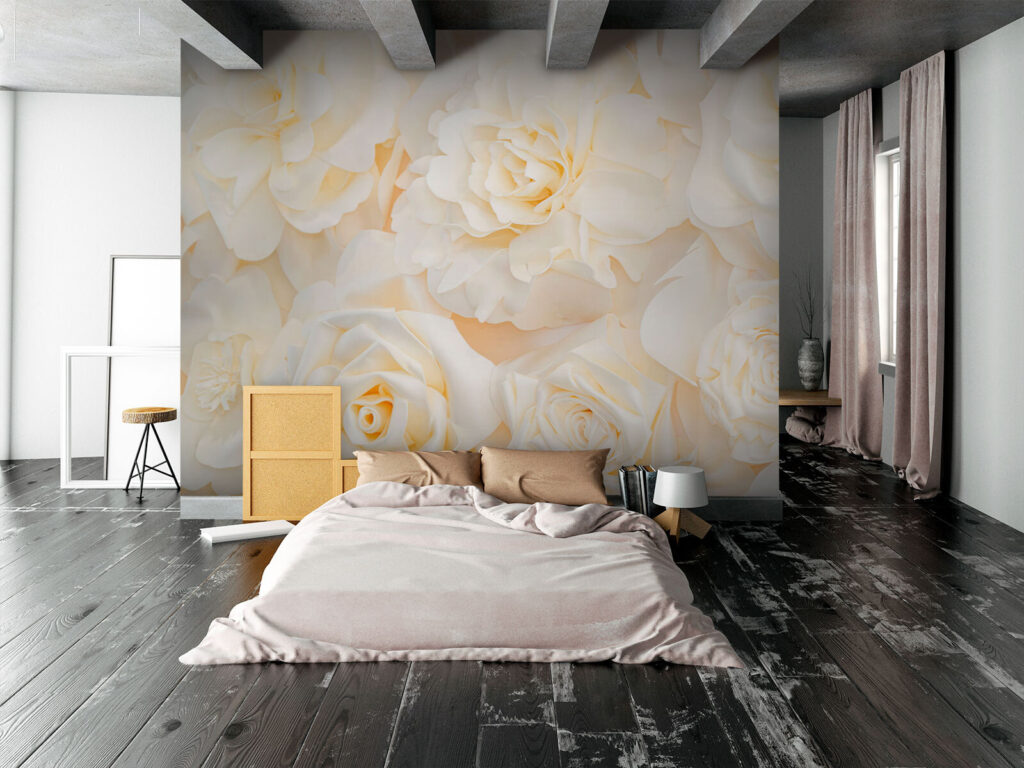 Cream-white roses up close — interior 2