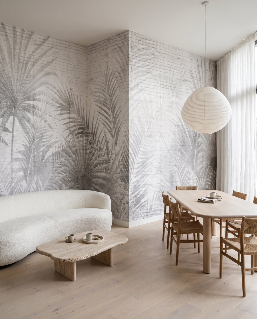 Palm Traces on Plaster in an interior