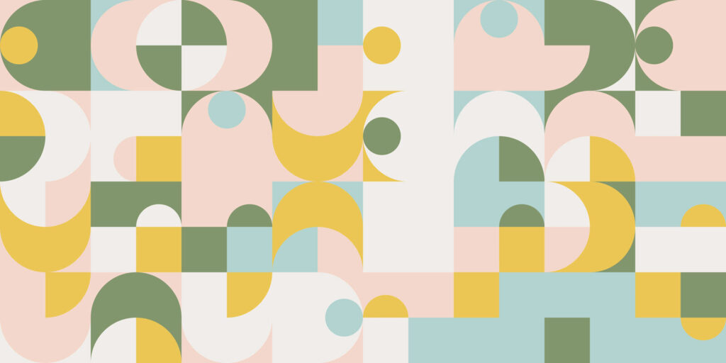 Pastel geometric shapes — full design
