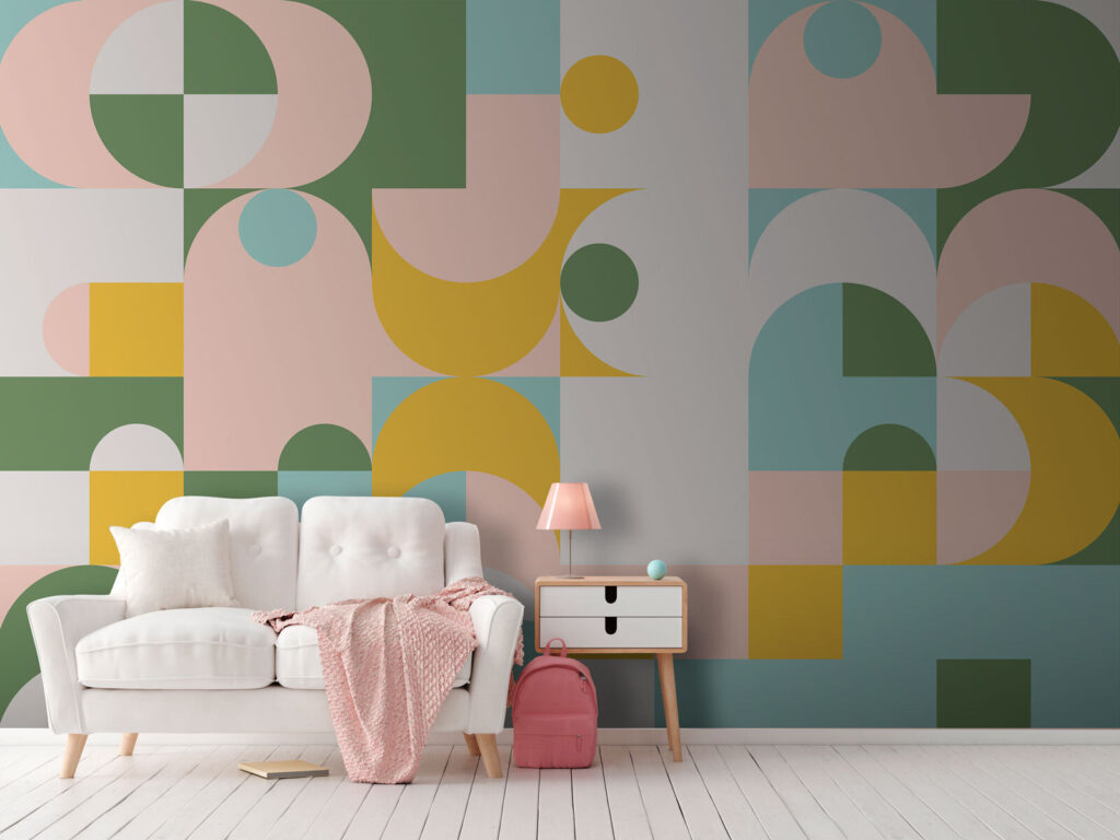 Pastel geometric shapes — interior 3