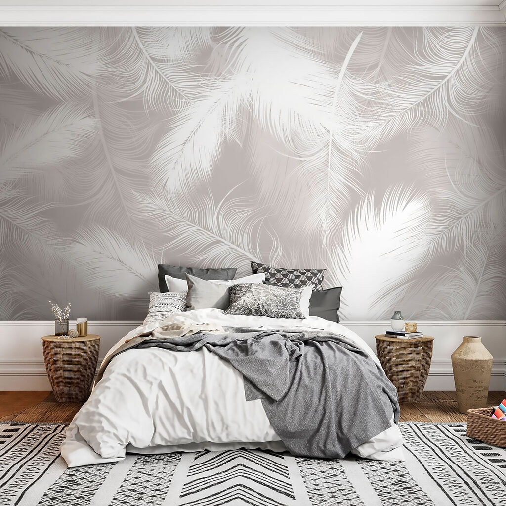White feathers overlapping — interior 4