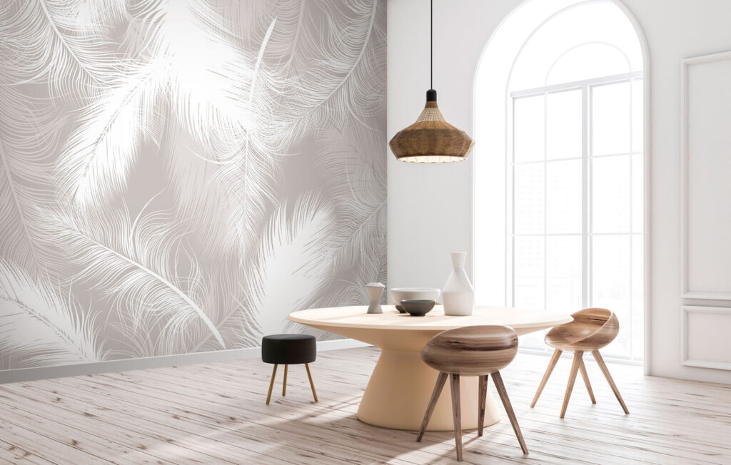 White feathers overlapping — interior 3