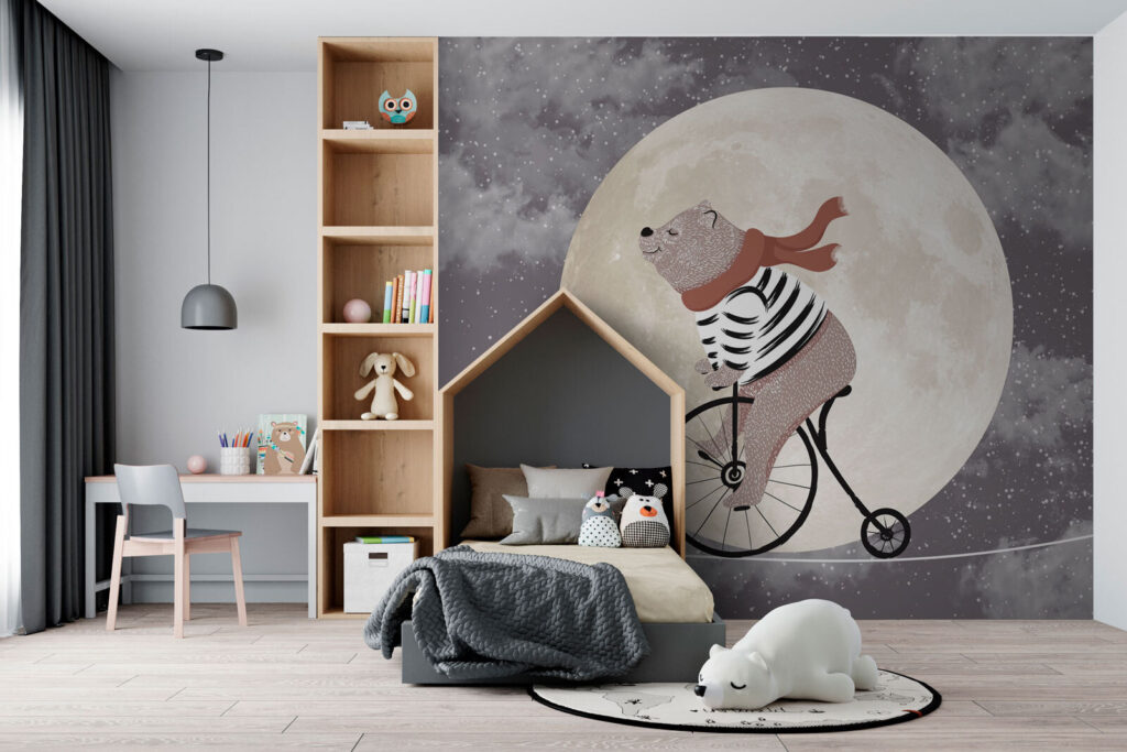 Bear cycles by moonlight — interior 1