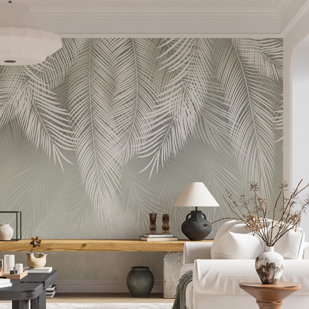Palm fronds on grey-green — interior 4