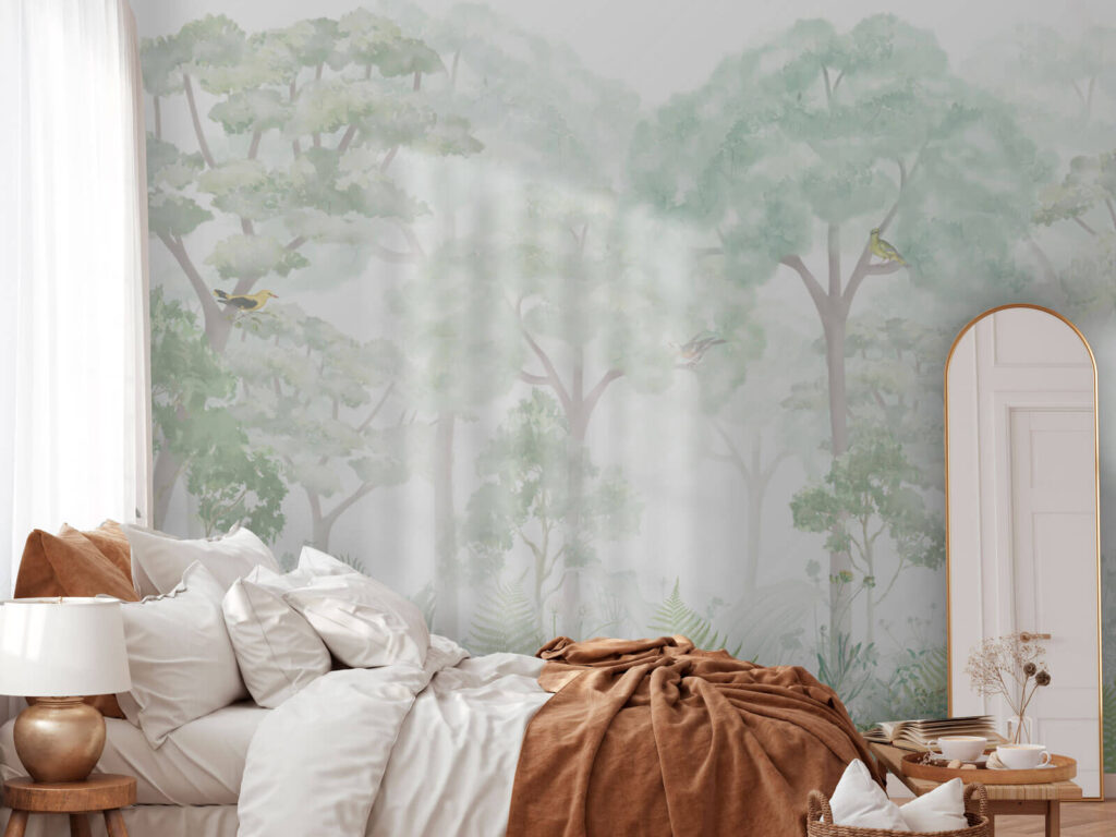 Pale trees over wildflowers — interior 1