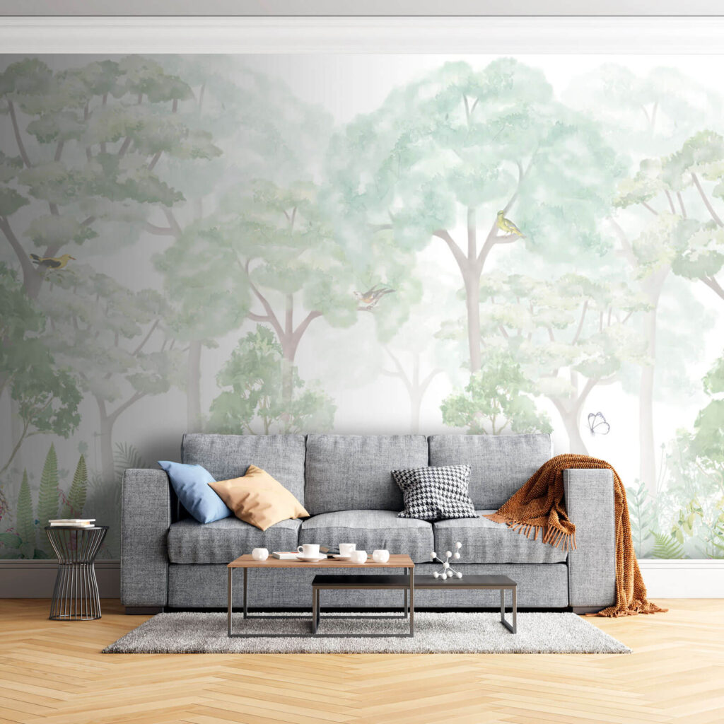 Pale trees over wildflowers — interior 2