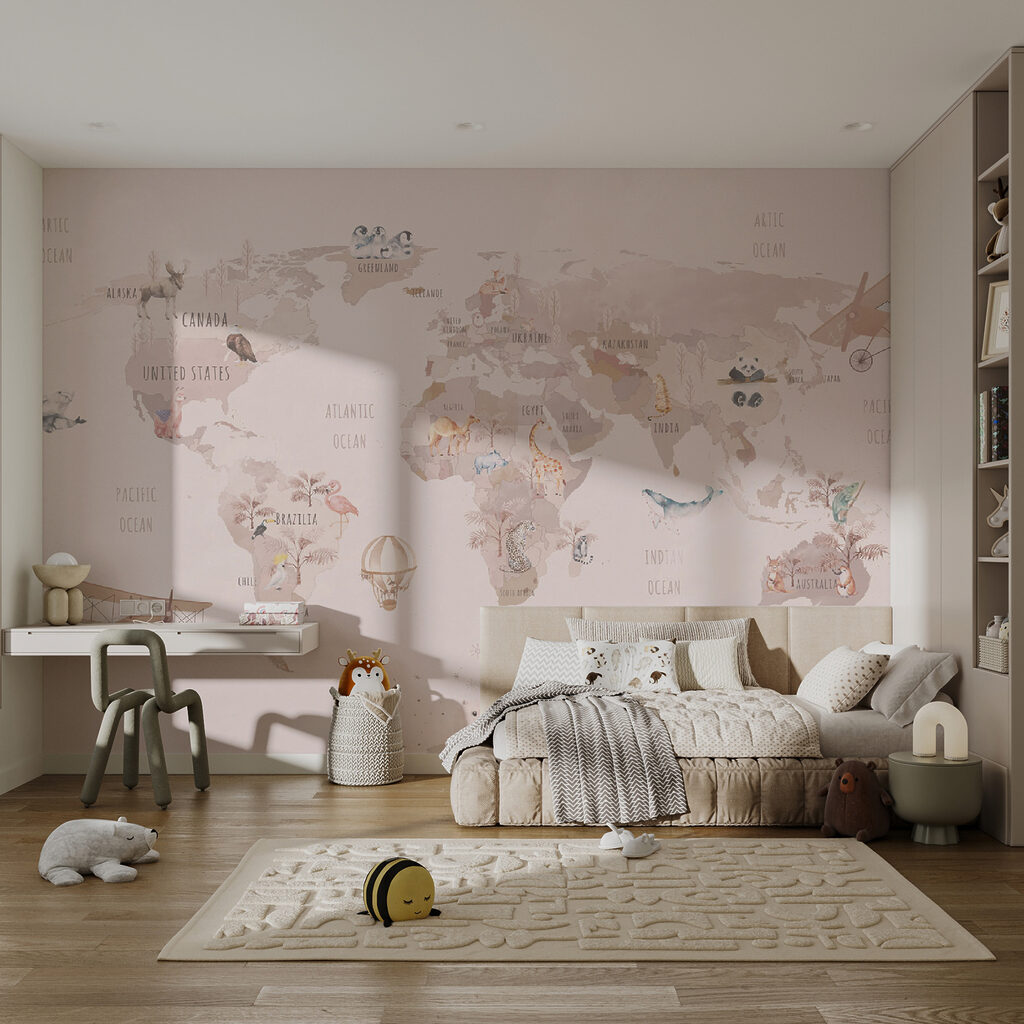 Adventure World Map in an interior