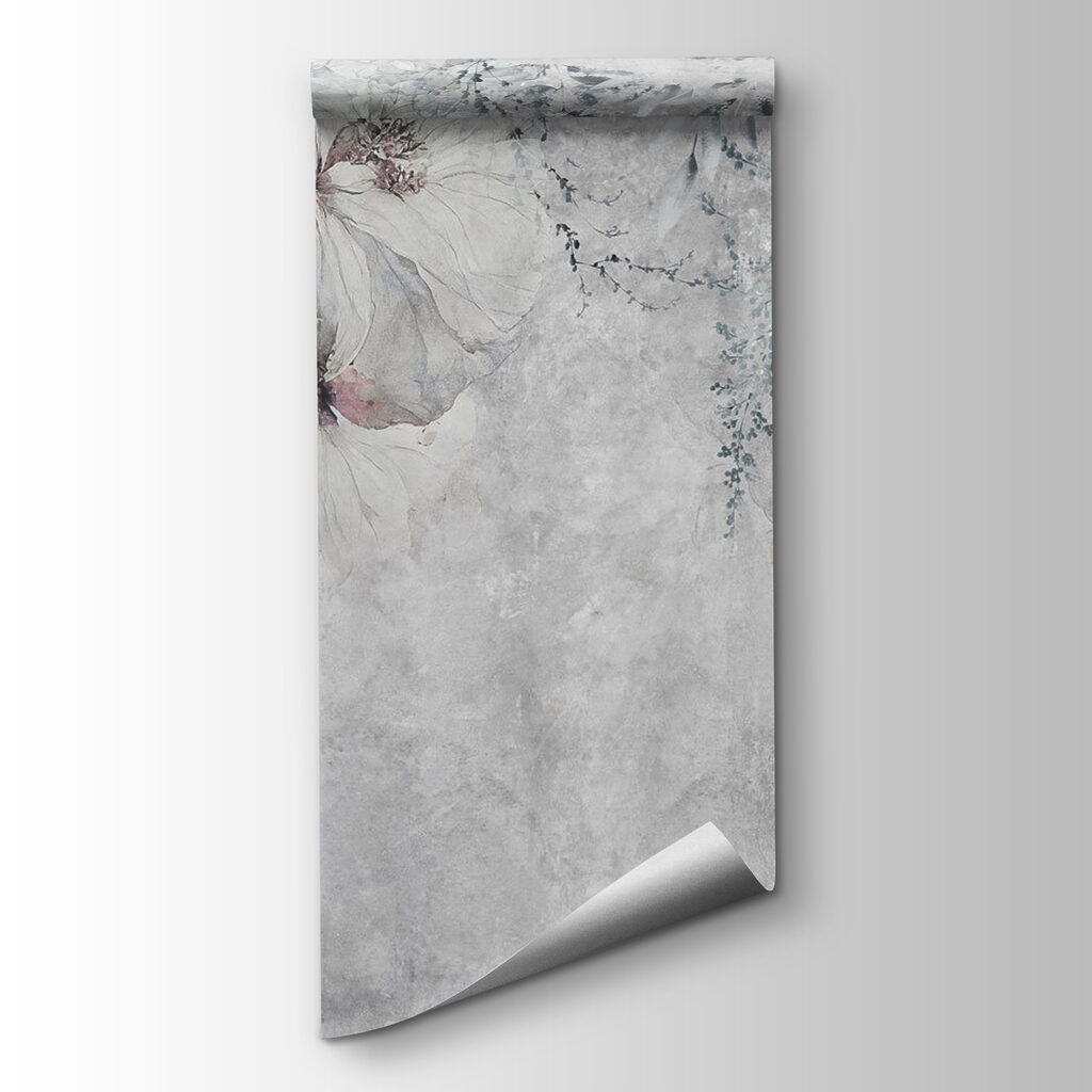 Hanging flowers on grey — product view