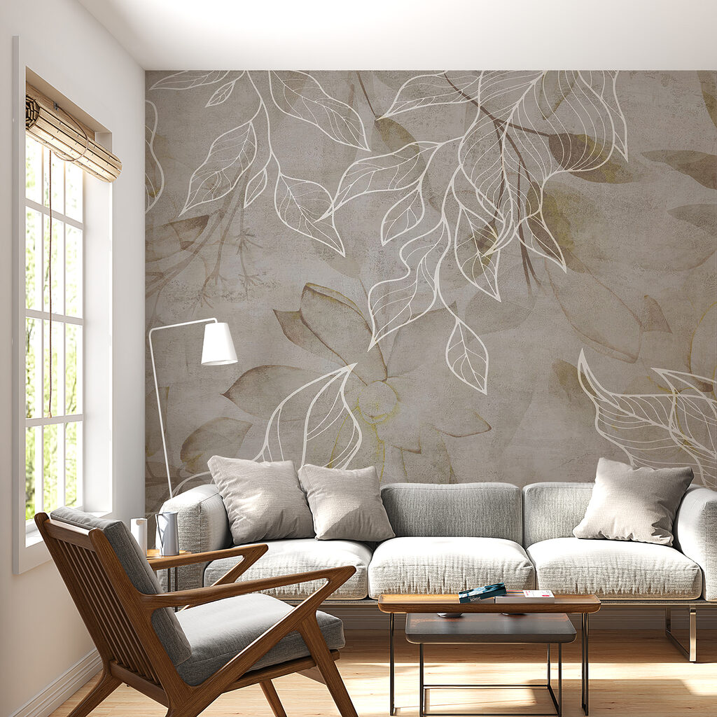 White leaf outlines — interior 5