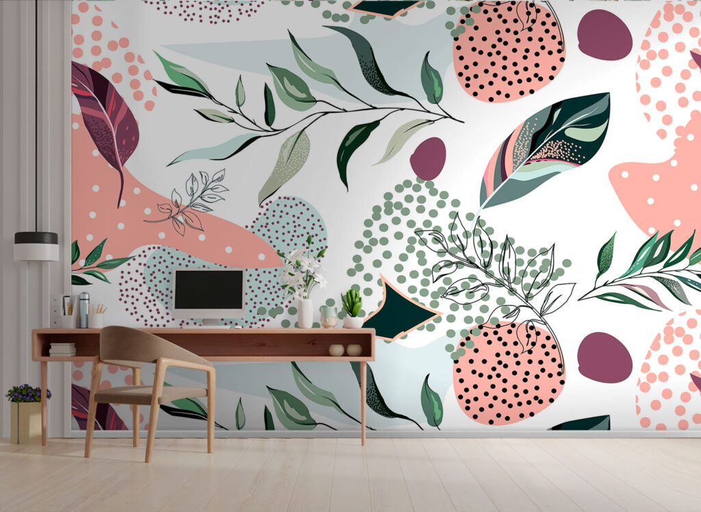 Leaves among playful dots — interior 3