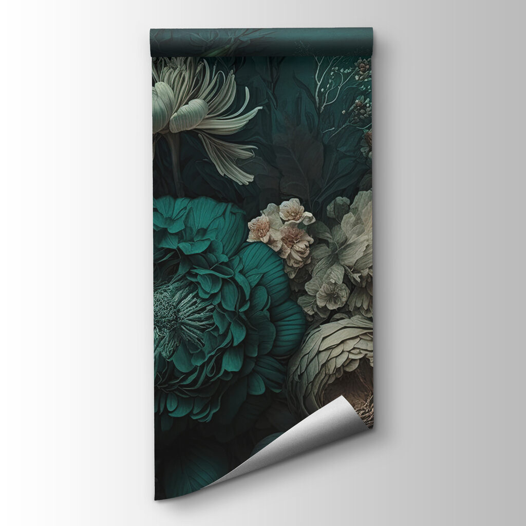 Turquoise peony in shadow — product view