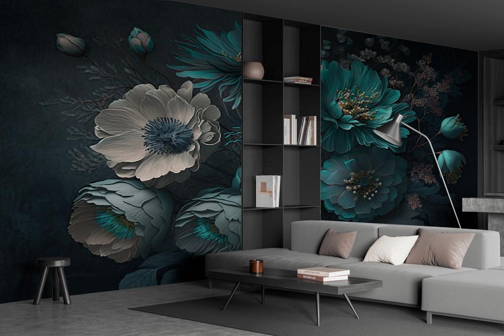 Blue-green flowers — interior 1