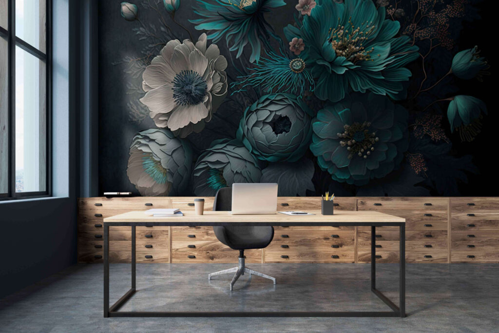 Blue-green flowers — interior 3