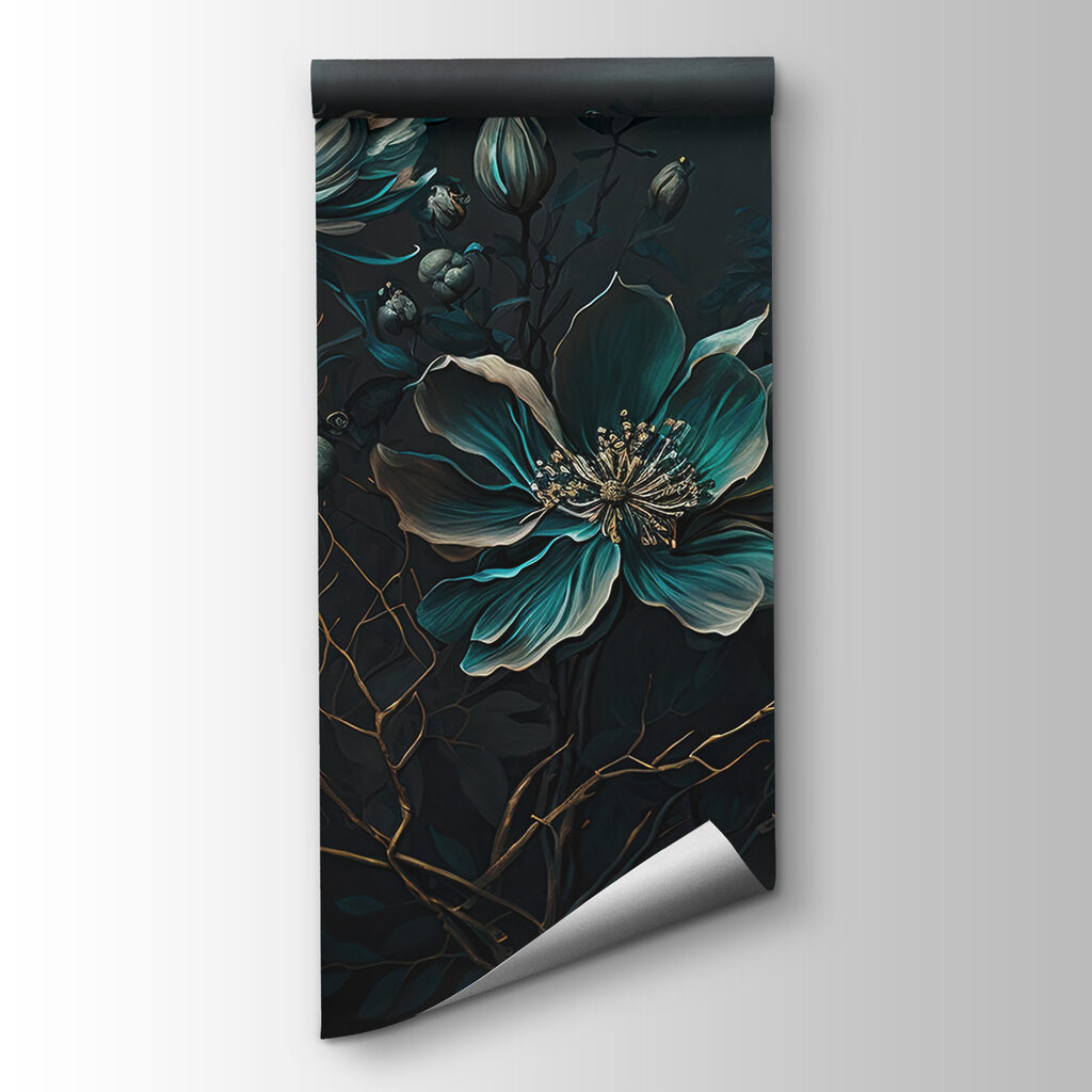 Turquoise flowers on stems — product view