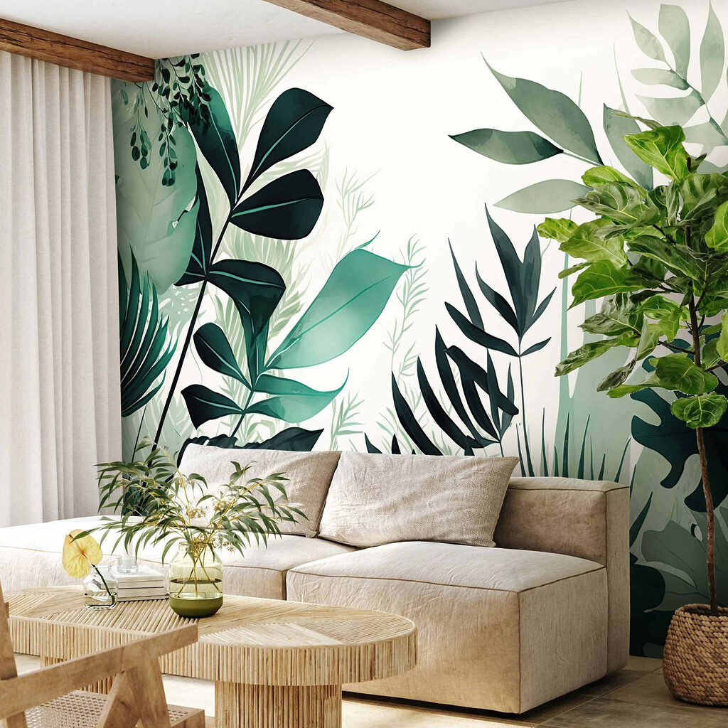 Leaf silhouettes around light — interior 4