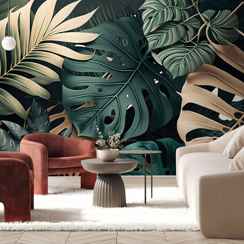 Green and gold leaves — interior 4