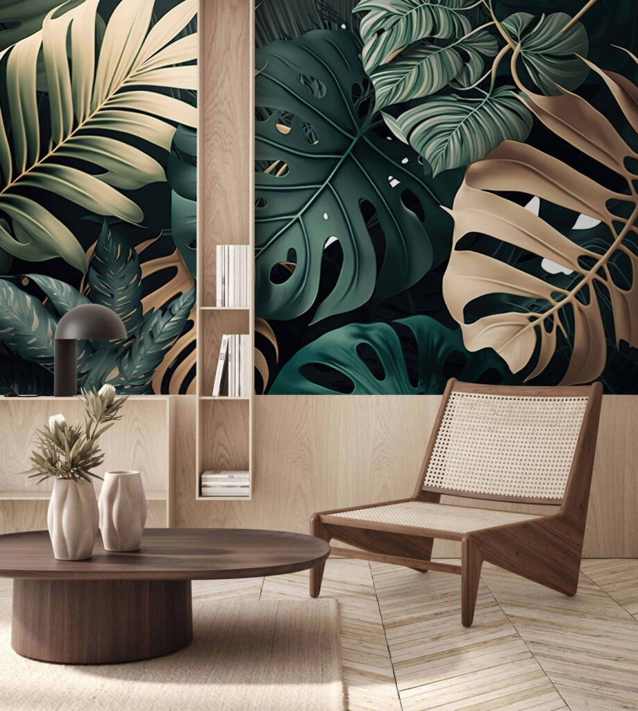 Green and gold leaves — interior 2