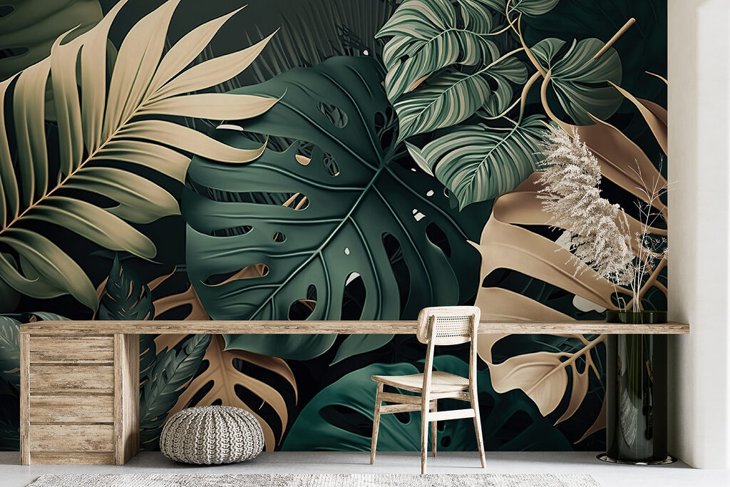 Green and gold leaves — interior 5