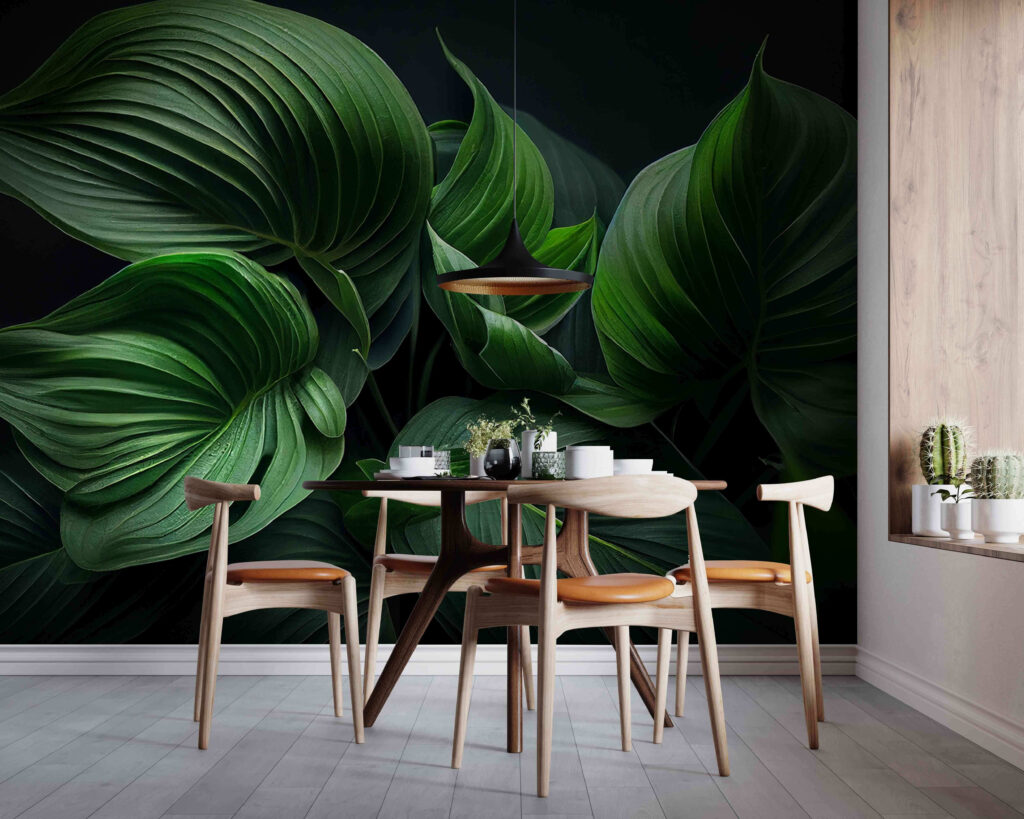 Shiny green leaf folds — interior 2