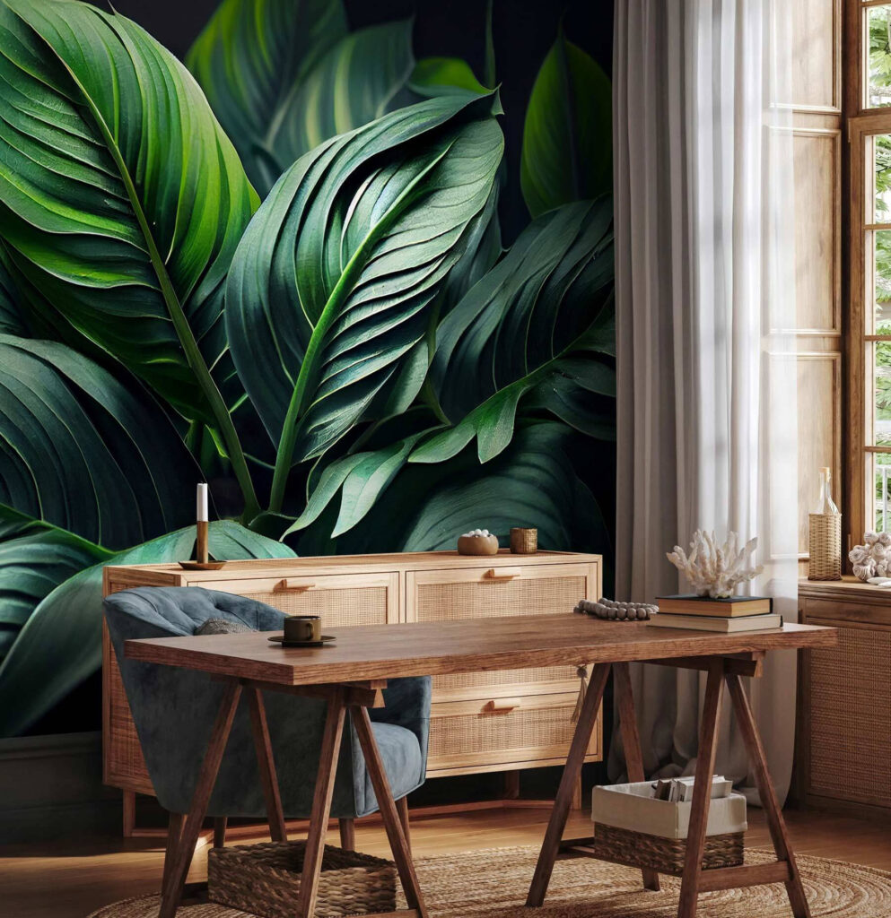 Deep green leaves fanning — interior 3