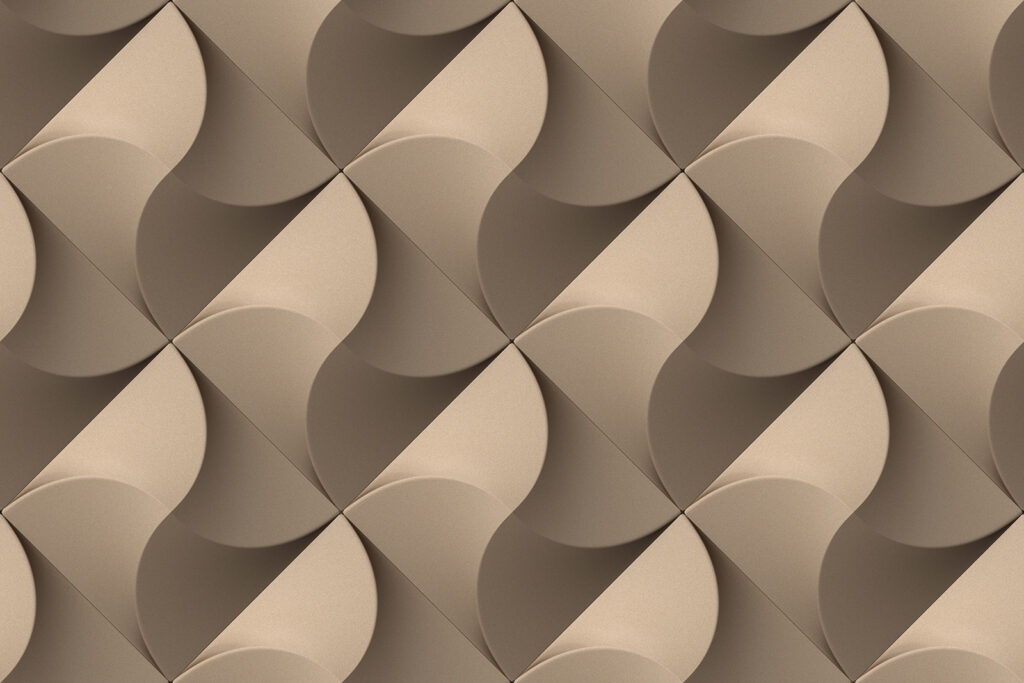 Folded leaves in taupe — full design