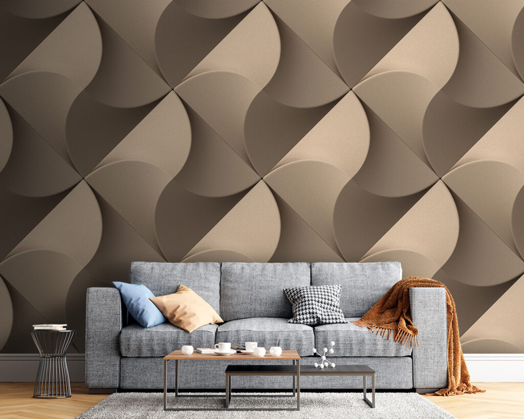 Folded leaves in taupe — interior 2