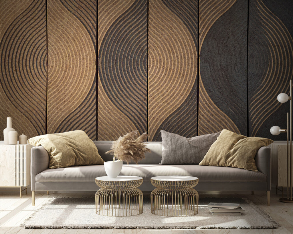 Curved lines in bands — interior 4