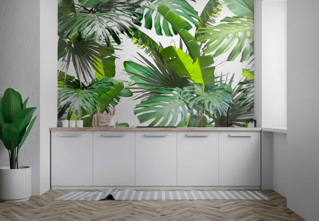 Jungle leaves catch light — interior 3