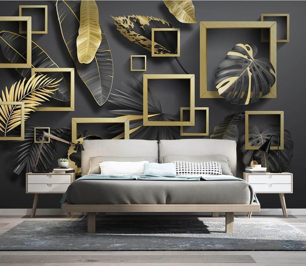 Leaves in gold frames — interior 2
