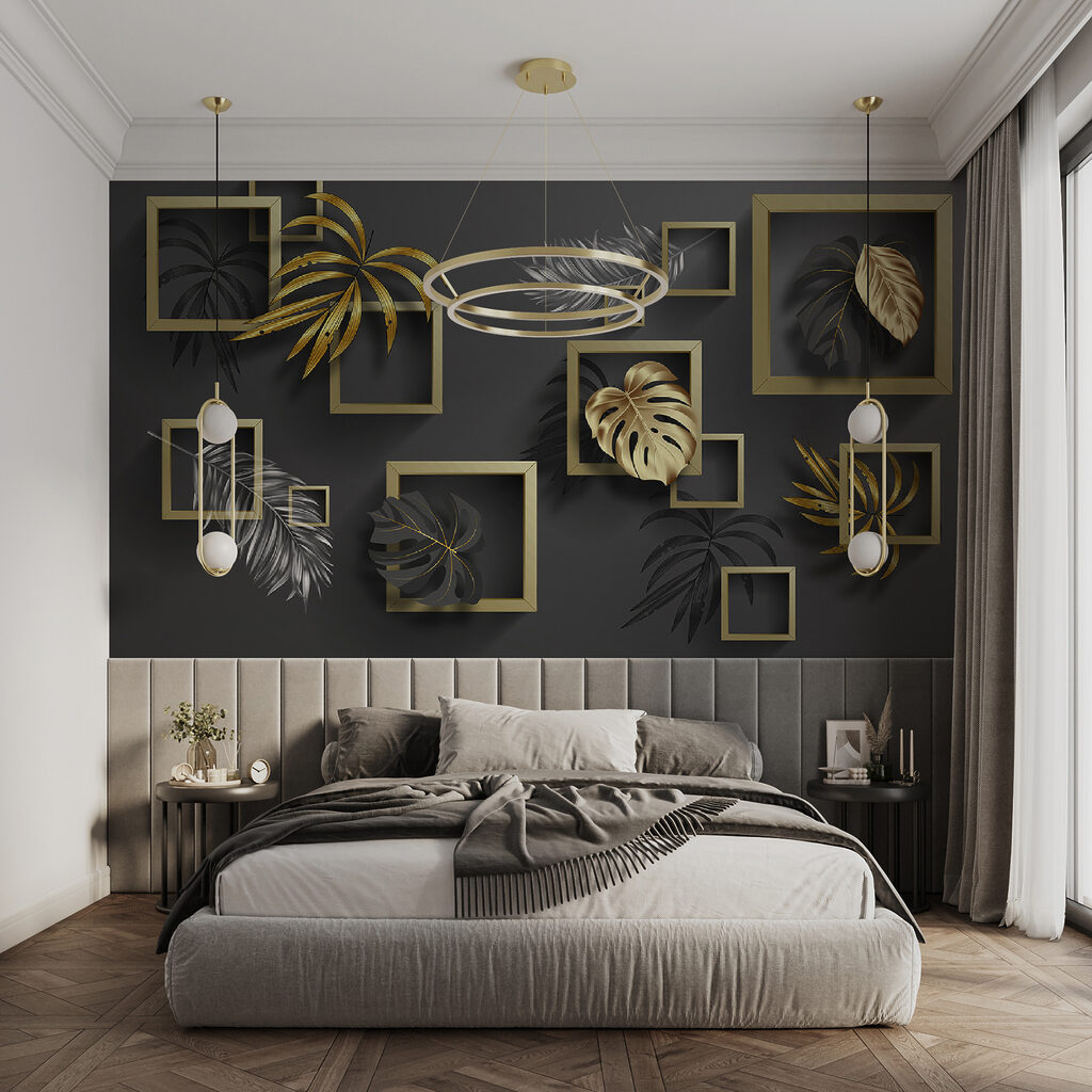Leaves in gold frames — interior 3
