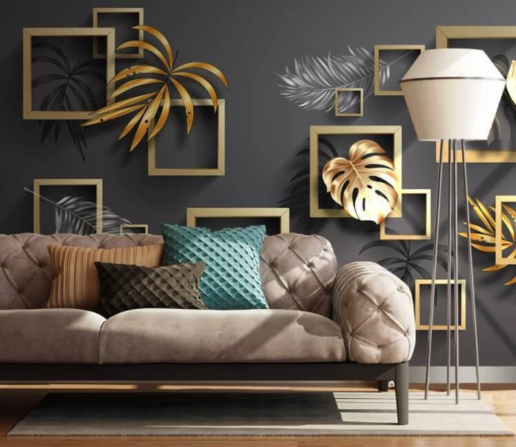Leaves in gold frames — interior 1
