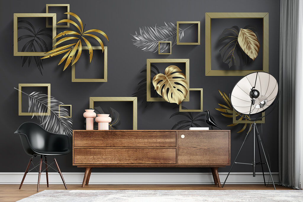 Leaves in gold frames — interior 4