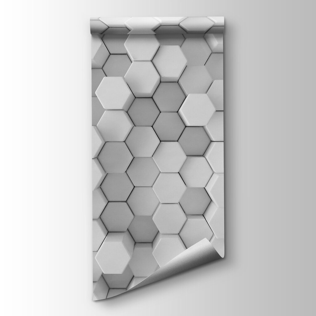 White hexagons with depth — product view