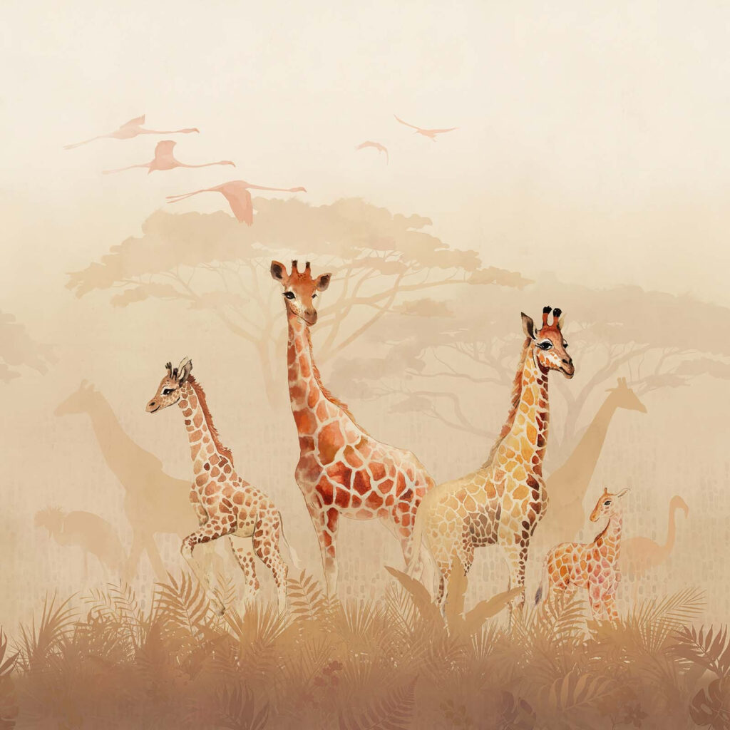 Giraffes at Daybreak — full design