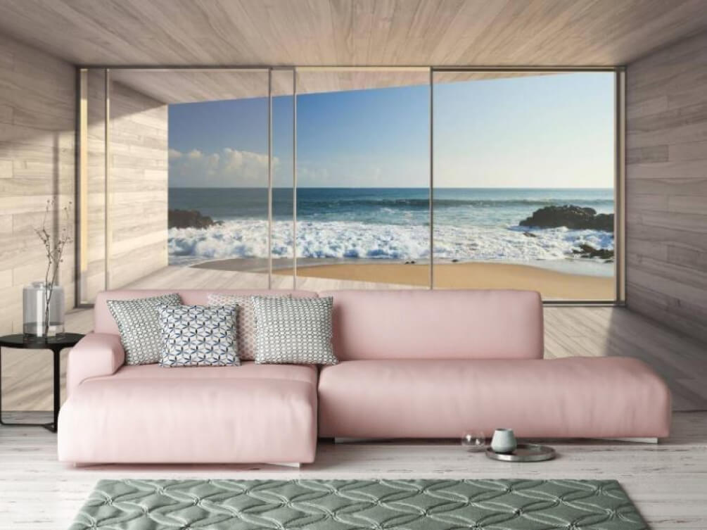 Sea seen through windows — interior 1