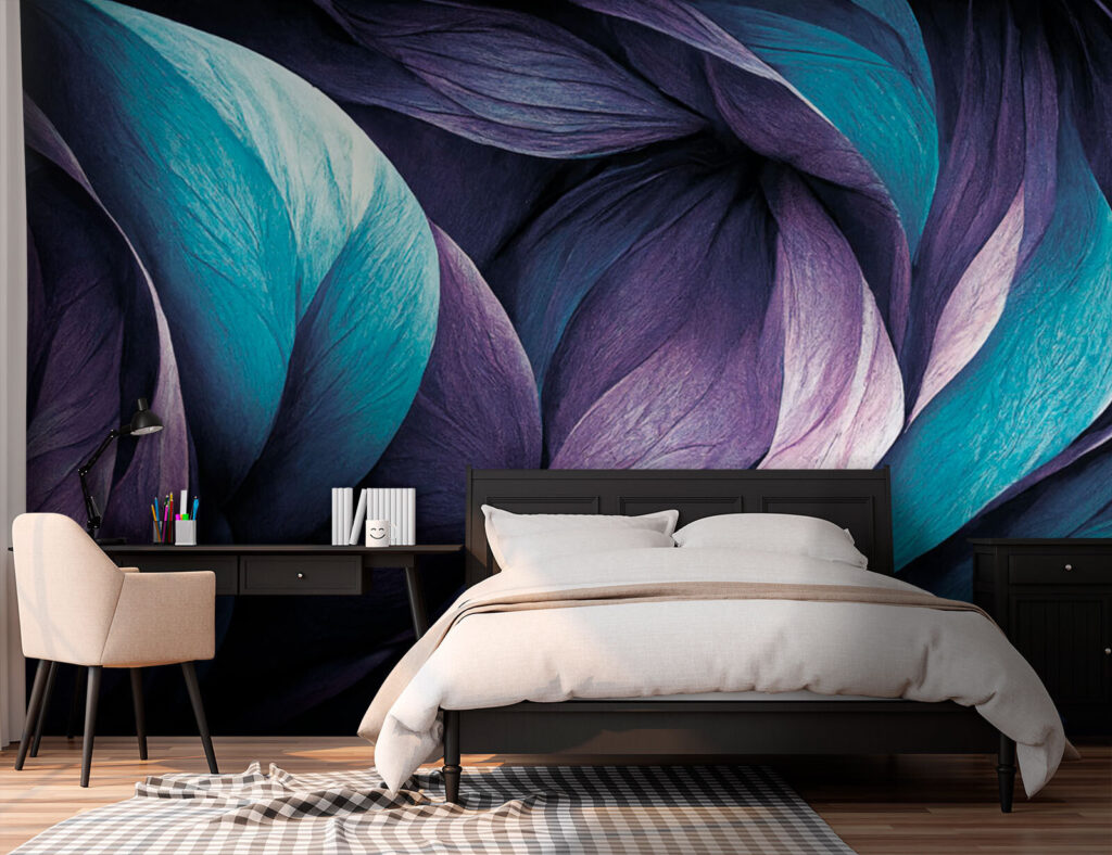 Purple and turquoise feathers — interior 2