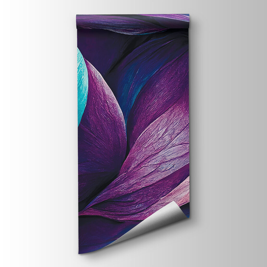 Purple and turquoise feathers — product view