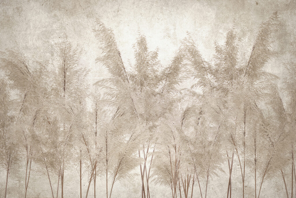Feathery grass on plaster — full design