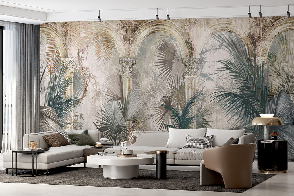 Palms before light arches — interior 4
